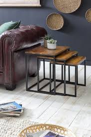 Wohnling Beistelltisch 3er Set Wl5 662 Aus Sheesham Massivholz Und Metall Wohnzimmer Esszimmer Gastezimmer Flur Sheesham Mobel Couchtisch Massivholz Holz