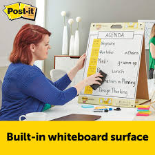 post it portable two in one flip chart and dry erase white