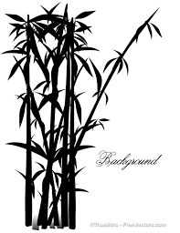 Black And White Bamboo Tree Wall Painting 