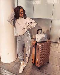 Modern Personality Comfy Travel Outfit Airport Outfit Lazy Day Outfits