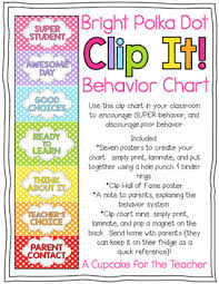 clip it behavior chart polka dot