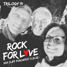 Meet your neighbors Tiffany DeMillio, Terry Geist and Frank D'Errico, the  trio who make up Sea Cliff's own @trilogy_sea_cliff and one of LYNPs 25  bands at Rock for Love SC Porchfest! Terry,
