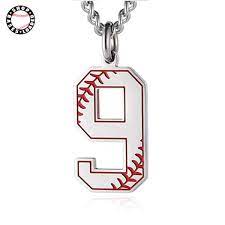 The custom number necklace is composed of a tarnish resistant stainless steel so you can get the longest shine out of your pendant. Seamed Jersey Numbers Necklace Shopbasesloaded