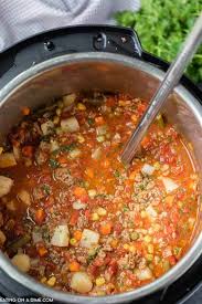 Our instant pot vegetable beef soup is a simple, yet filling fall dish that combines stew meat with frozen veggies and is ready to eat in . Instant Pot Beef Vegetable Soup Recipe Video Vegetable Beef Soup