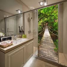 Barato Criativo Porta Adesivos Floresta Ponte Levadica Atualizada Porta Deslizante Porta De Madeira Adesivos De Parede Porta Diy Murais De Porta Adesivo Porta