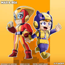 The two new girls of the game! New Brawlers Max And Bea Youtube Emilbs Brawlstars Supercell Brawlstarsgame Brawlstars Brawlstarsglob Star Character Stars Battle Star
