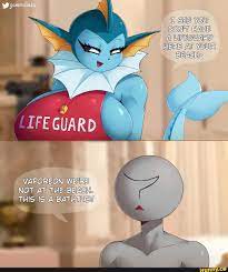 Woaammainks I SEE YOU \ DON'T HAVE A LIFEGUARD HERE AT YOUR BEACH~ at  VAPOREON WE'RE NOT AT THE BEACH. THIS IS A BATHTUB! - iFunny