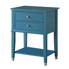 Blue Two Drawer Accent Table Furniture End Tables Accent Table