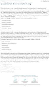 Quiz Worksheet Prose Fiction In Act Reading Study Com