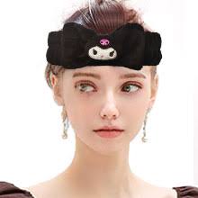 Amazon.com: NGCJZF Kawaii Kuromi Makeup Headband Spa Hairband Coral Fleece  for Face Washing Make Up Pajama Party for Women Girls Families (BLACK),  Pack of 1, 1.0 Count