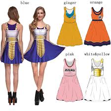 Also included are boot covers and a wig styled like bulma's turquoise hair. New Dragon Ball Z Bulma Cosplay Costume Anime Custom Made Pink Dress Summer Sleeveless Dress Wish