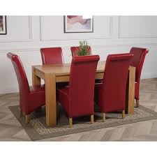 Whether you're drawn to sleek modern design or distressed rustic textures, ashley homestore combines the latest trends with comfort and quality at a price that won't break the bank. Kuba Medium Oak Dining Table With 6 Montana Burgundy Leather Chairs Oak Furniture King