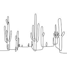 Cactus Continuous Line Drawing Vector Pot Minimalistic Design Png And Vector With Transparent Background For Free Download Continuous Line Drawing Outline Drawings Outline Art