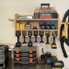 Cnc Made Cordless Drill Organizer Wall Mounted Cordless Tool Holder Power Tool Storage Tool Storage Gift Garage Tool Storage In 2021 Power Tool Storage Cordless Tools Garage Tool Storage