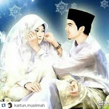 Image result for suami isteri muslimah kartun