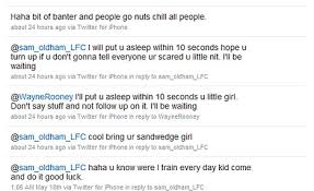 Former manchester united star wayne rooney has been pictured asleep in a hotel room with three young women. Wayne Rooney Threatens Abusive Fan On Twitter I Ll Put You To Sleep In 10 Seconds Daily Mail Online