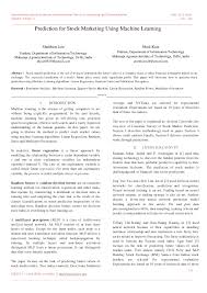 Not the answer you're looking for? Pdf Prediction For Stock Marketing Using Machine Learning International Journal Ijritcc Academia Edu