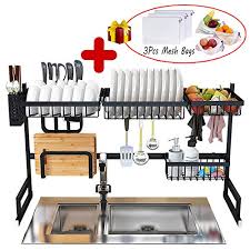 dish drying rack over sink kitchen