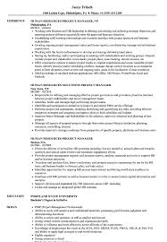 human resources project manager resume
