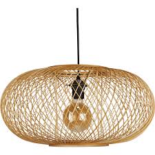 Suspension En Bambou D48xh25cm Rouvia Suspension Non Electrifiee Plafond En Bambou Suspension Luminaire