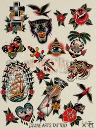 Tattoo Flash Poster Etsy Traditional Tattoo Sleeve Traditional Tattoo Art Old School Tattoo Sleeve