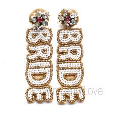 Bride Beaded Earrings Handmade Earrings Bridal Gift For Bride Twine And Love