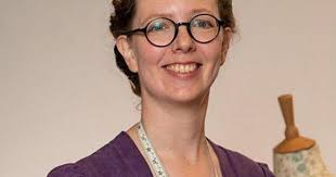 Clare Bradley celebrates in Great British Sewing Bee final