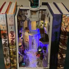 Bookshelf Art Book Nook Miniature Street Miniature Art Etsy In 2020 Bookshelf Art Book Nooks Miniature Art
