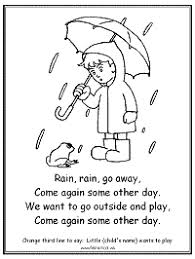 Rain Rain Go Away Coloring Pages And Printable Activities Nursery Rhyme Going To Rain Rain Go Away Kindergarten Music Activities