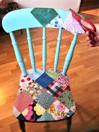 How To Make A Cute Country Cottage Patchwork Chair Diy Patchwork Chair Diy Chair Patchwork Furniture