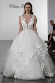 Plunging V Neckline Tulle Skirt Ball Gown Wedding Dress Pnina Tornai Style 4717 Pnina Tornai Wedding Dress Wedding Dresses Kleinfeld Bridal Ball Gown