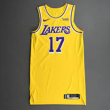 Maybe you would like to learn more about one of these? Dennis Schroder Los Angeles Lakers Kia Nba Tip Off 2020 Game Worn Icon Edition Jersey Lakers Debut Recorded A Double Double Nba Auctions