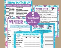 Trivia winter word board game senior activity . 94 Winter Games Etsy