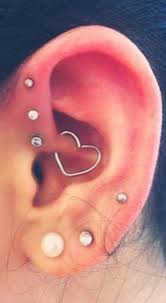 wired heart daith earring rook earring cartilage piercing