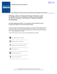 Zile libere în 2019 sunt: Pdf Blassnig S Ernst N Engesser S Esser F 2019 Hitting A Nerve Populist News Articles Lead To More Frequent And More Populist Reader Comments Political Communication 36 4 629 651