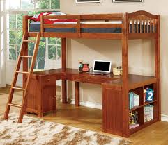 Buy loft beds in different styles and configurations depending on your children's needs. Oak Wood Twin Loft Bed With U Shaped Desk Below