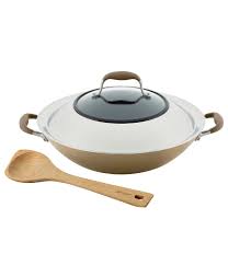 Prepare anything with these versatile nonstick pots and pans, from a quick. Anolon Advanced Home Hard Anodized Nonstick Bronze Covered Wok With Handles And Wooden Spoon Dillard S