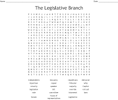 It should have the three sections on one side and the crossword puzzle on the other side. The Legislative Branch Word Search Wordmint