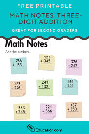 Take Note Your Children S Math Skills Are Sure To Improve As They Practice Three Digit Addition Problems Like The Ones On The Math Notes Math Online Math Help