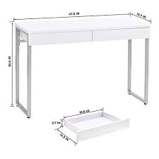 Computer desks & computer tables at low prices/volume discounts. Greenforest Vanity Desk 47 Glossy White Console Table Computer Makeup Desk With 2 Drawers And Solid Metal Legs For Living Room Entryway Hallways Pricepulse