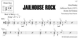 jailhouse rock elvis presley drum sheet music