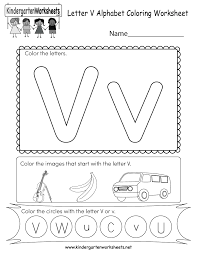 These are suitable for preschool, kindergarten and first grade. Letter V Coloring Worksheet Free Kindergarten English Worksheet For Kids