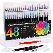 Shop Vacnite Watercolor Brush Pens Set Of 48 At Artsy Sister In 2021 Paint Pens Coloring Markers Coloring For Kids