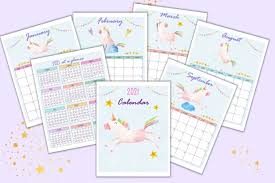 Here you can find horizontal & vertical monthly & yearly calendars. Free Printable Unicorn 2021 Calendar For A Magical Year The Artisan Life