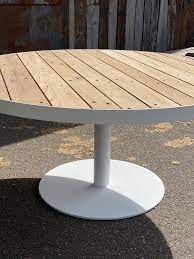 ronde tuintafel van oude teak planken tuintafels ronde tafel buitentafels