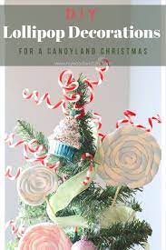 Diy cotton candy & giant peppermint lollypop christmas ornaments!.super cute!. Diy Lollipop Decorations For A Candyland Christmas My Woodlands Life