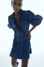Double Breasted Denim Dress Zara Andorra