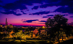 Sunset, the sun, music, star, style, background, landscape. Mosquito Park City Sunset Houses Trees Landscape Wallpaper 3000x1831 143864 Wallpaperup