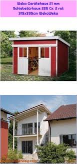 Weka Geratehaus 21 Mm Schiebeturhaus 225 Gr 2 Rot 315x335cm Wekaweka Haus Pultdach Weka Gartenhaus