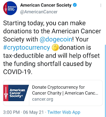 American cancer society average salary is $88,820, median salary is $87,491 with a salary range from $55,500 to $137,917. Donate Dogecoin To American Cancer Society Tax Deductible Dogecoin